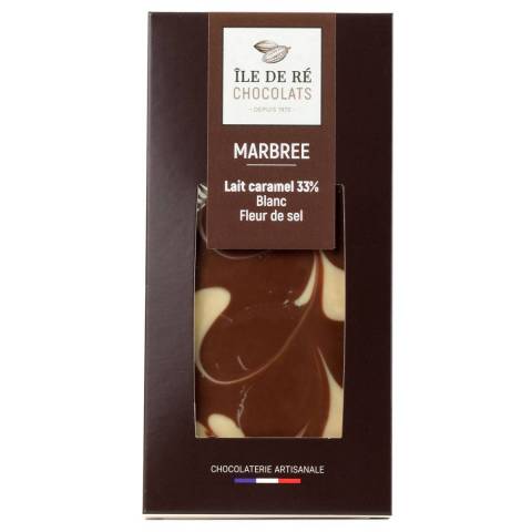 Lait 33% Caramel Marbre Blanc Fleur de Sel  - 100g